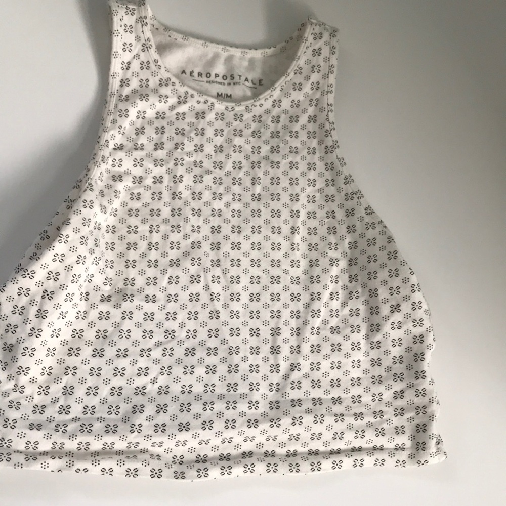 white patterned crop top